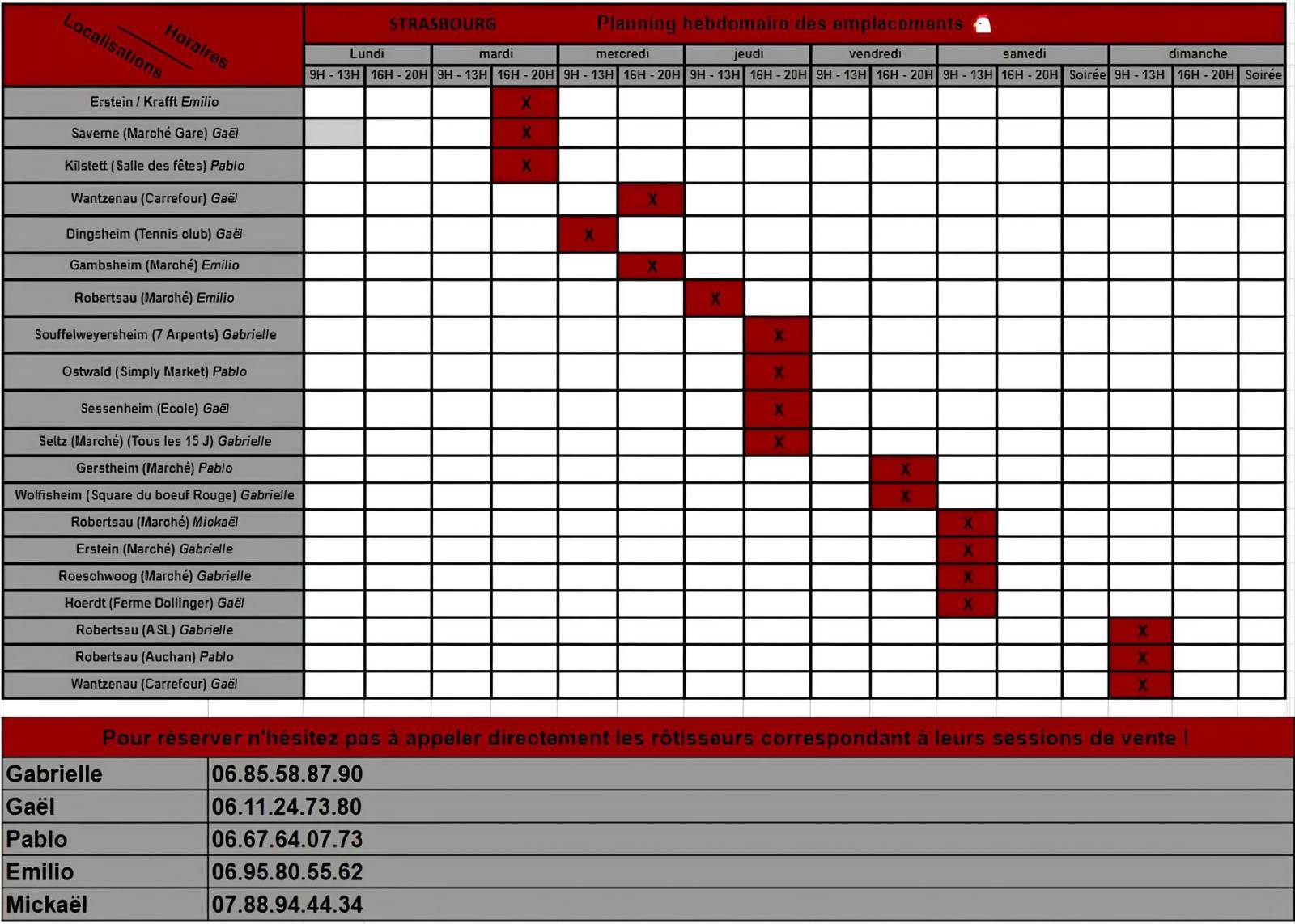 planning de Strasbourg