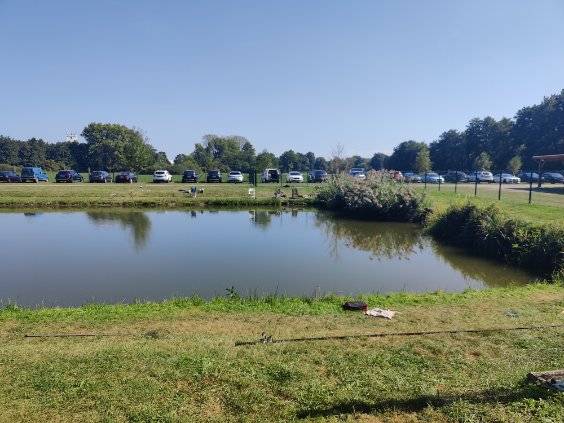 Prise de vue du plan d'eau de Reichshoffen où nous avons organisé le déjeuner d'entreprise pour la société WILLEM ROUTE ET TP le 09 septembre 2023